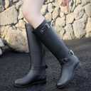 Rain Boots for Women, Waterproof Anti-Slip Knee High Rubber boots, Fashion Comfy Tall Water Boots Lightweightr Garden Booties for Outdoor