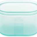 Zip Top Reusable Food Storage Bags | Large Dish [Teal] | Silicone Meal Prep Container | Microwave, Dishwasher and Freezer Safe | Made in the USA