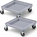 Aurelema 21 x 21 x 3 Inches Dolly for Dish and Glass Rack with 4 Wheels Dolly Dishwashing Rack Cart 250 Lbs Load Capacity for Kitchen Dining Room Floor Storage Room Restaurants,Gray (2 Pcs)