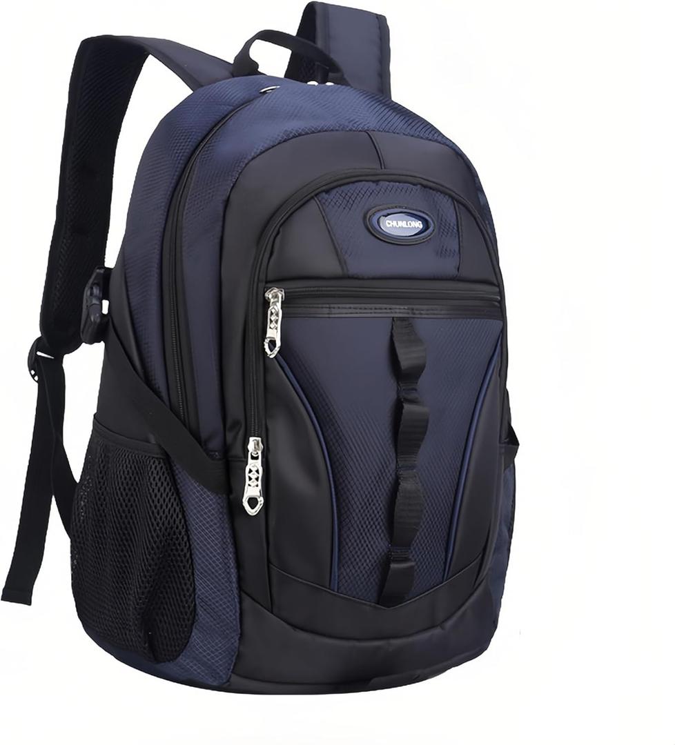 VIDOSCLA Teens Elementary School Backpack Casual Day pack Students Book Bags Outdoor Travel Knapsack Bags for Boys Girls (A# Deep Blue)