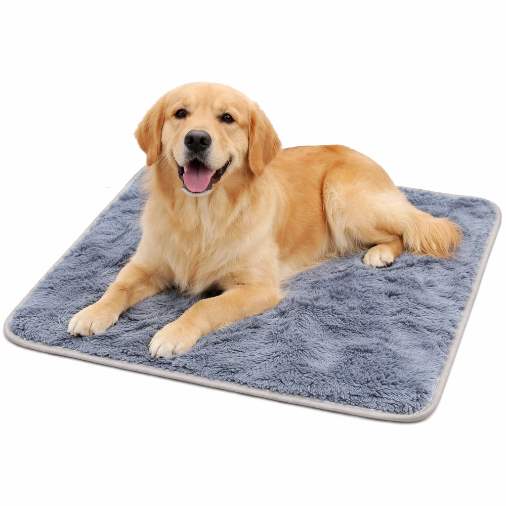 Fleece Pet Mat, Soft and Cozy Pet Mat Winter Dog Mat Warm Thickened Cats Sleeping Mat, Easy to Clean and Maintain, for Indoor Pet Mat, Grey, 28"x28"