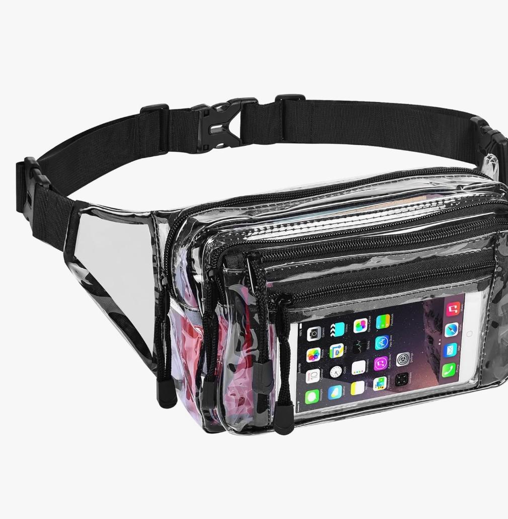 Clear Bag Stadium Approved Large Clear Fanny Pack for Women for Work,Multi-purpose Waist Bag for Travel & Sporting Event