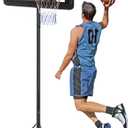 DORTALA Height Adjustable Portable Basketball Hoop System Shatterproof Backboard Wheels