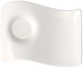 Villeroy & Boch NewWave Cafe Espresso Cup Saucer Plate, 6.5 x 5 x1 in, Premium Porcelain, White