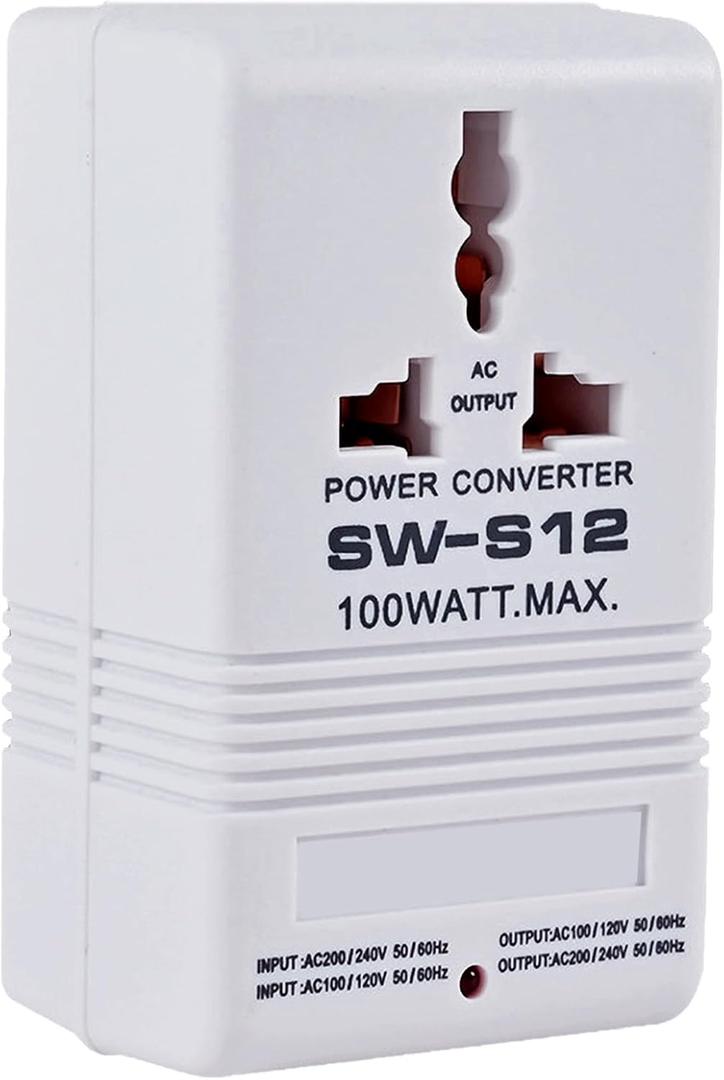 100W Voltage Converter Travel Adapter 110V/120V to 220V/240V Travel Step-Up & Down Voltage Converter Transformer