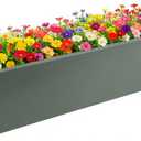 Metal Railing Planter Box, 30 Inch Balcony Planters with Adjustable Brackets, Large Hanging Planters for Outdoor Fence Deck