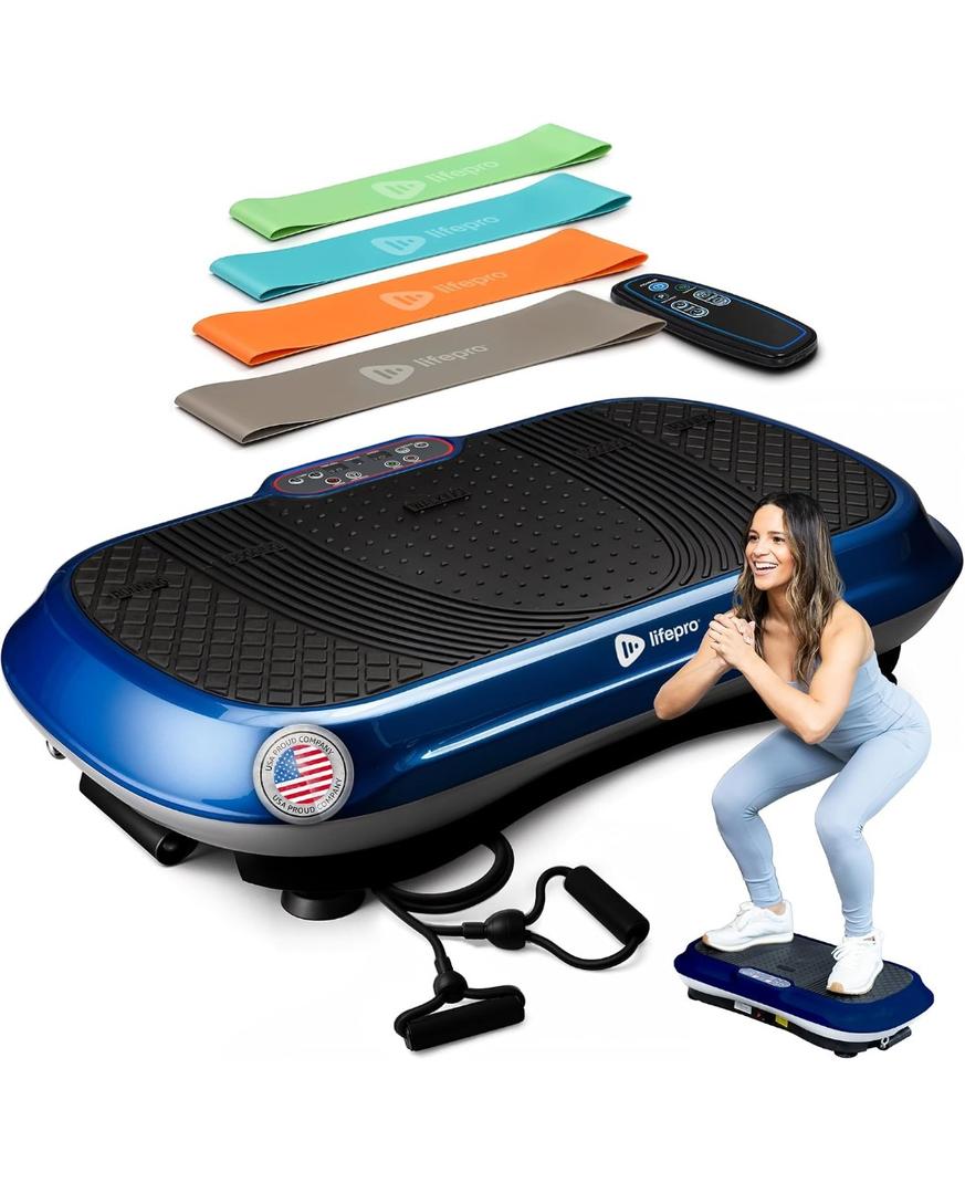 Lifepro Waver Vibration Plate Exercise Machine High-Intensity Vibration Plate for Lymphatic Drainage Full-Body Workout Vibrating Platform with Loop Bands Fitness Equipment for Strength & Toning
