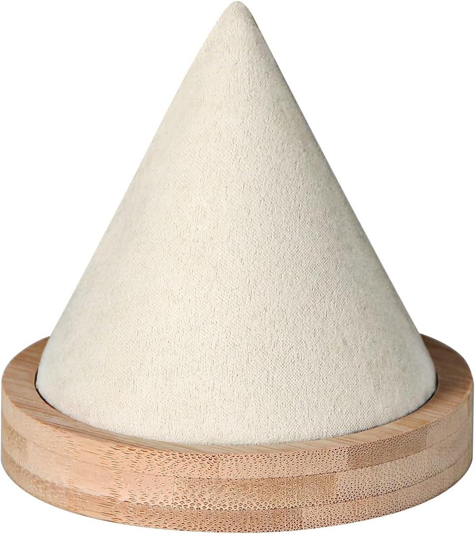 Pangkeep Bamboo Cone Bracelet Display Stand for Show Selling (Beige)