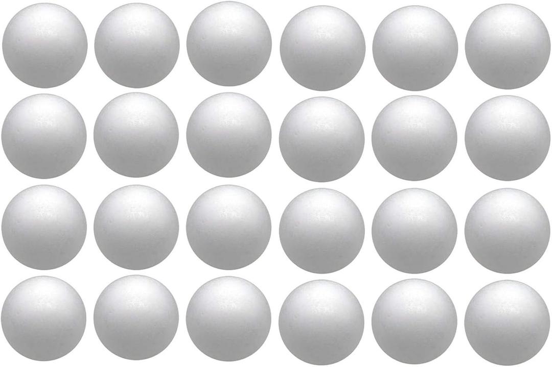 Crafjie 4 Inch Craft Foam Balls 24-Pack, Supplies Foam Balls for Christmas DIY Arts and Crafts, Smooth Polystyrene Foam Ball, for Decoration Household School Projects, White (4inch 24pc)