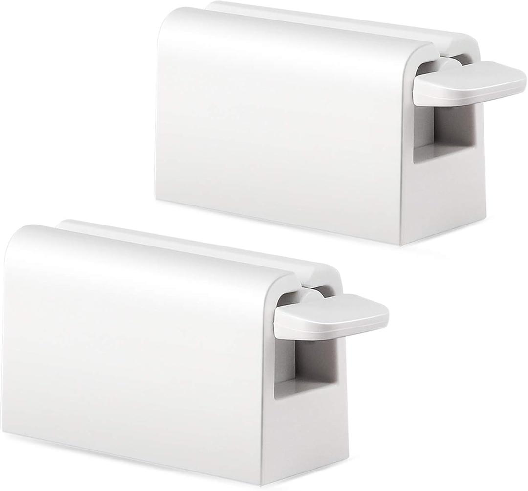BEZOX Minimalist Toothpaste Tube Squeezers(Set of 2), Toothpaste Roller Squeeze Tool, Eco-Friendly Toothpaste Holder Dispenser - White