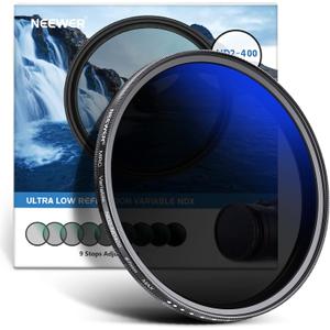 NEEWER 67mm Variable ND Filter ND2-ND400 (1-9 Stops), Neutral Density Filter, Multiple Coatings, Water and Scratch Resistant
