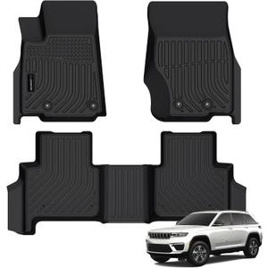 All Weather Floor Mats Fit for Jeep Grand Cherokee(WL Include 4xe, Not WK2 or WL75) 2022-2025 2026 5 Seat Only TPE Rubber Liners All Season Guard Odorless Anti-Slip Floor Mats