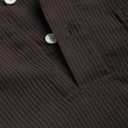 ZAFUL Men's Corduroy Shirts Solid Color 2025 Fall Half Button Long Sleeves Polo Shirt Casual Work Collared Shirt with Pocket (M)