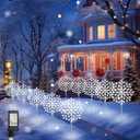 Brightown Large Snowflake Pathway Lights, Total 20-Pack 34" Outdoor Snowflake Christmas Lights Decor for Yard, 8 Modes Sidewalk Marker Stake for Driveway Walkway, IP44 Waterproof, Cool White