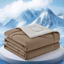 Cooling Comforter King Size, Double-Sided Cooling Blanket for Hot Sleepers & Night Sweats, Arc-Chill Q-Max > 0.4 Breathable Ice Blanket, Lightweight Cold Comforter (108''x90'', Brown)