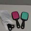 4 Pack Vented Detangling Hair Brush - Detangler Hairbrush with Soft Bristles for Effortless Tangle Free - Ideal for Wet Dry or Curly Damaged Hair for Women Men Kids (Black+Pink+Green+Magenta)