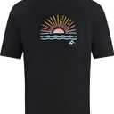 Kanu Surf Girls' Karlie Rash Guard UPF 50+ Sun Protection Short Sleeve Swim Shirt (8, Cori Black)