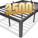 yookare Queen Platform Bed Frame,18" Heavy Duty Metal Mattress Foundation, Rounded Safety Corners & Recessed Legs,Mattress Retainers,Easy Assembly,Noise Free Steel Slat Support,No Box Spring Needed