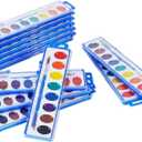 Watercolor Paint Sets for Kids - Bulk Pack of 12 with 8 Washable Paint & Brush - Perfect Kids Painting Set for Classrooms, Party Favours & Creative Fun