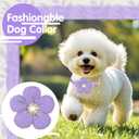 Large Dog Collar with Flower, Dog Collars for Large Dogs Collar for Girl Cute Dog Collar with Bell, Adjustable Length L