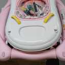 Foldable Baby 5-in-1 Activity Walker - Rocker, Activity Center, Bouncer, Seat Walker, Push Walker - Adjustable Speed Rear Wheels and Height Toys Ages 6-18 Months(Pink)