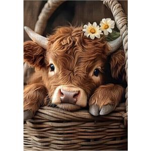 Great Jigsaw Puzzles for Adults 300 Pieces Highland Cow Puzzles for Adults Toys Gift Family Decoration Kids Puzzle (15"x10"-300PCS)