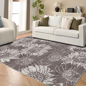 Lessymo Area Rugs 9x12 Living Room- Large Area Rug Machine Washable Area Rug for Bedroom Living Room, Vintage Rugs, Non-Slip Rubber, Low Pile, Kid & Pet Friendly