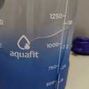 AQUAFIT Half Gallon Water Bottle with Time Marker - Straw & Chug Lid - BPA Free Gym Water Bottle with Straw - Big Gallon Jug (Blue Skies, 64 oz - 2 Lids)