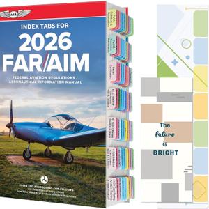 FAR/AIM 2026 Index Tabs for Private Pilot (with No Book), 80 PCS Color-Coded & Laminated Tabs, with Alignment Guide & Bookmark, Tear-Resistant and Waterproof