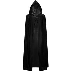 BALENNZ Cape Cloak with Hood - Adults Witch Cape Hooded Cloak for Women Men Halloween Costumes Christmas Cosplay (Small, Black)