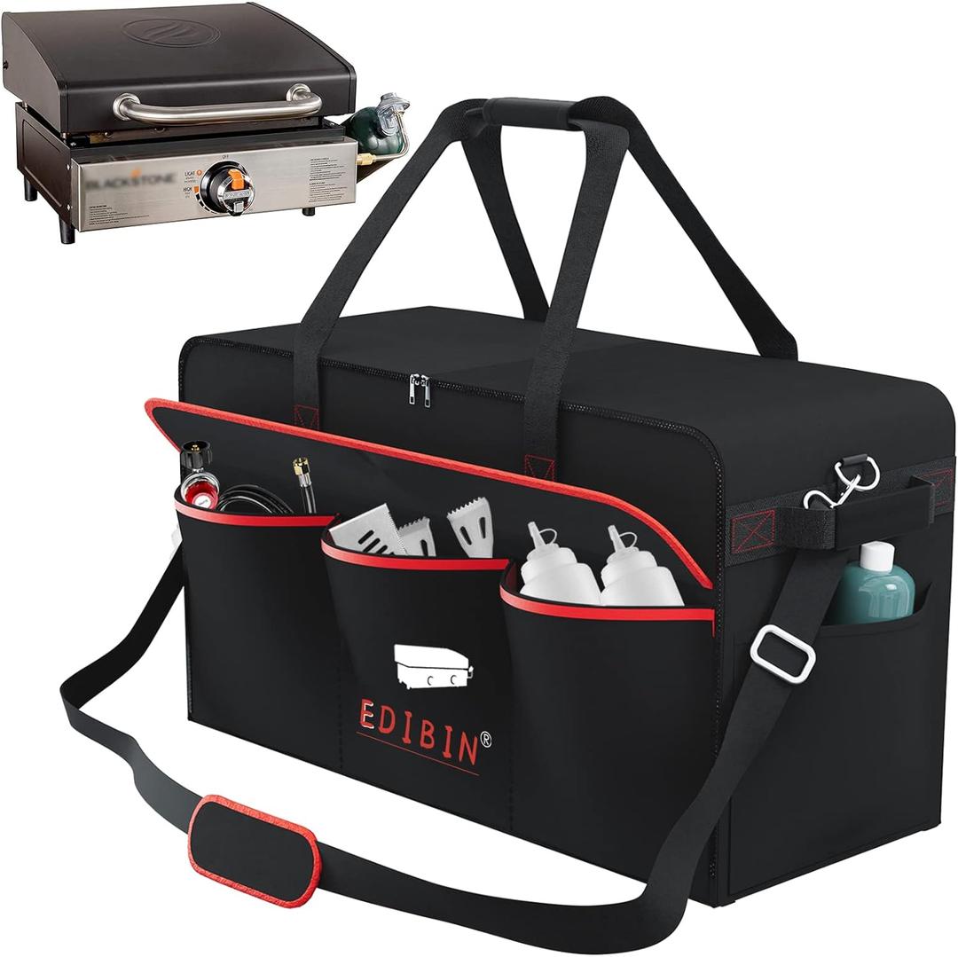 17 Inch Griddle Carry Bag Fits for Blackstone 1814 17 inch Tabletop Griddle with Hood Lid,Exclusively Fits for Blackstone Tabletop Griddle 17 inch with hood Carry Bag,600D Polyester Heavy Duty