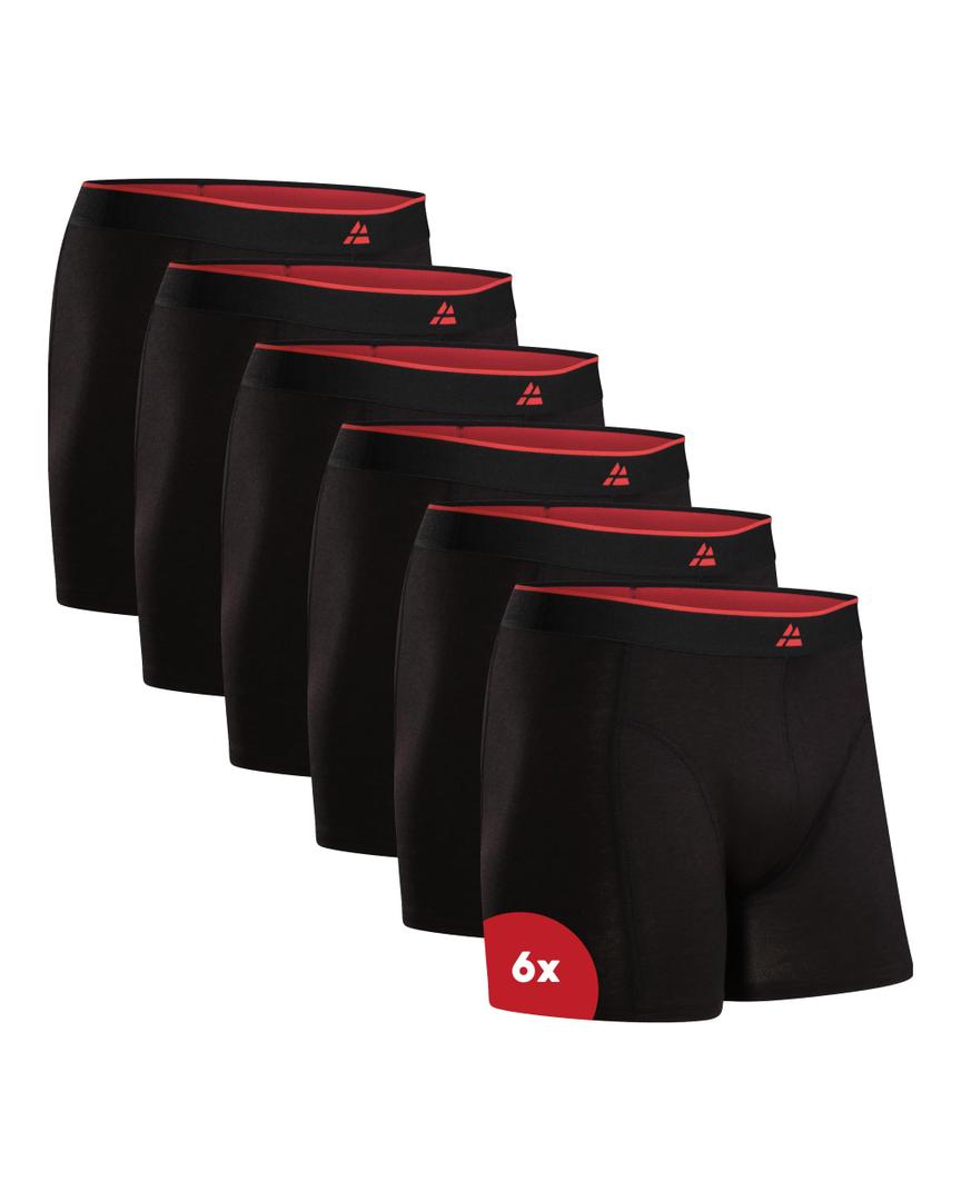 DANISH ENDURANCE Mens Underwear, Viscose from Bamboo Boxers for Men, Boxer Briefs Pack, Ropa Interior Hombre, Calzoncillos Black/Red (Black, XL)