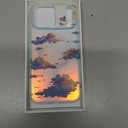 Cute Case for iPhone 17 Pro Max Case for Women Girls [ Compatible with Magsafe ] Aesthetic Cloud Pattern Design, Girly Glitter Sparkly Bling Protective Phone Cover, Iridescent Sun Set Sky