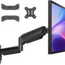 HUANUO Computer Monitor Wall Mount for 17 to 35 inch Flat Curved Screens, Single Wall Monitor Mount Holds up to 26.4lbs, Height Adjustable Full Motion Gas Springcore Vesa Wall Mount, Max 200x200mm