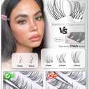 ALICE Short Lash Clusters Kit 8mm-10mm-12mm Natural Clear Band Cluster Eyelash Extension Kit Wispy Eyelash Clusters Kit with Bottom Lashes Bond and Seal DIY at Home