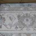 8x10 Washable Area Rug: Vintage Neutral Soft Non Slip Thin Large Floor Carpet for Living Room Bedroom Kitchen Dining Room Home Office Farmhouse Indoor - Beige Brown