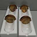 Funtery 4 Pcs 2.76 x 4.72 inches Christmas Glass Dome DIY Clear Keepsake Globe Display Case with Light Wood Base Decorative Snow Globe Kit Plant Terrarium Decor for Women Craft Tabletop Gift