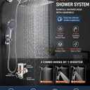 Shower Head,10" Rain Shower Head with Handheld Spray Combo with 11'' Angle Adjustable Extension Arm/High Pressure/Shower System/Square Rainfall Showerhead Bathroom,Chrome