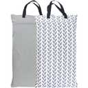 wegreeco Reusable Hanging Wet Dry Cloth Diaper Bag (Grey Leaf, Grey)