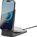 Native Union Rise 2-in-1 Magnetic Wireless Charger  Qi2 Certified & MagSafe Compatible  15W Fast-Charging Foldable Charging Stand for iPhone Air, 17 with Wireless Pad for AirPods Pro 3 (Black)