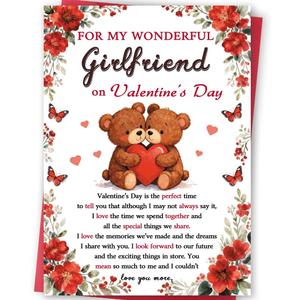 Funny Valentines Day Cards for Girlfriend, Romantic Valentines Day Gifts from Boyfriend, for my Wonderful Girlfriend On Valentine's Day (FY-355)