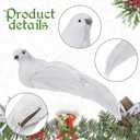 Taiyin 30 Pcs Artificial White Doves for Christmas Tree Decorations 5.3 Inch Long Artificial Doves Figures Fake White Birds Foam Clip for Craft Home Garden Wedding DIY Decor Christmas Tree Ornaments