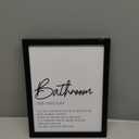 Boswaydeco Bathroom Decor Wall Art Black and White Bathroom Artwork Small Modern Toilet Rules Canvas Print for Guest Washroom (14"L x 11"W, J002)