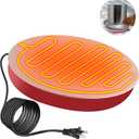 BBTO Chicken Water Heater, 110V 80Watts Heated Chicken Waterer Metal Base for Winter Deicer, Poultry Waterer Heater Base Fits Plastic/Metal Waterer, Pet Water Heater with 6 ft Cord for Poultry Founts