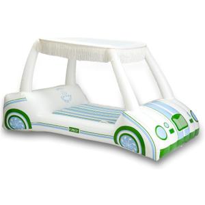 FUNBOY Country Club Golf Cart Pool Float, Two Cup Holders, Removable Fringe Shade, Float for Summer Pool Party and Entertainment (White)