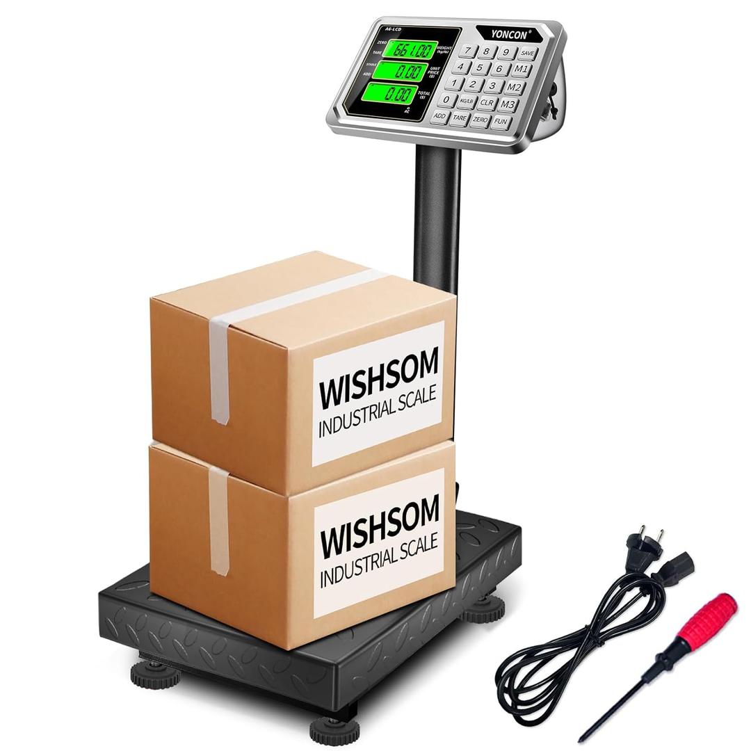 661lb Weight Shipping Scale with 0.1lb Accuracy, Floor Industrial Platform Scale for Packages, Weight Computing Commercial Postal Scale for Luggage, Large Boxes, Mailing