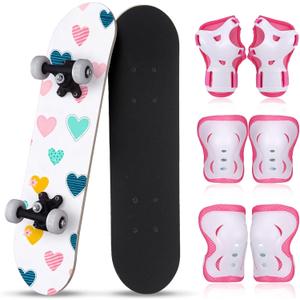 Honoson 7 Pcs Skateboard Kids Set, Age 6-10 Kids 24 x 6"