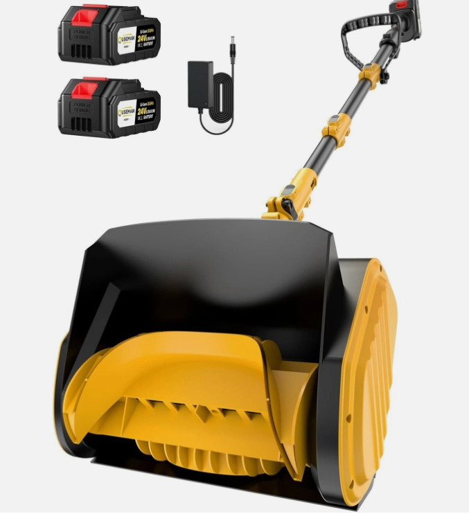 USEMAN Cordless Snow Shovel – 13" 24V Electric Snow Blower – Dual Batteries