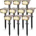 LEREKAM Solar Spot Lights Outdoor Landscape Lights, IP65 Outdoor Waterproof Spotlights, 40 LED's Outdoor Solar Lights for Yard Palm Trees Driveway Patio Pool 10 Pack