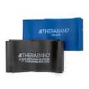 THERABAND Resistance Bands Set, Professional Elastic Band For Upper & Lower Body Exercise, Strength Training without Weights, Physical Therapy, & Pilates,& Blue & Black, Advanced